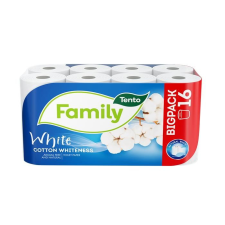 TENTO Toalettpapír, 2 rétegű, 16 tekercses, TENTO "Family White", fehér higiéniai papíráru