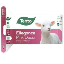 TENTO Toalettpapír, 3 rétegű, 16 tekercses, TENTO Ellegance Pink Decor, fehér (KHH757) higiéniai papíráru