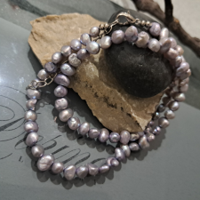  Tenyésztett gyöngy nyaklánc, Hűvös elegancia ékszer szett