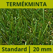  Termékminta: 20 mm-es műfű - Standard, 8 év garancia 12x12 cm műfű