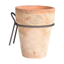 Terrakotta virágcserép fém akasztóval, 16 cm kerti tárolás