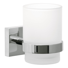 Tesa EKKRO fogkefetartó pohár, magasfényű krómozott fém, ragasztós rögzítésű fürdőszoba kiegészítő