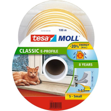 Tesa moll® Gumi tömítés, fehér, ablakokhoz és ajtókhoz, E profil, dob 100m építőanyag