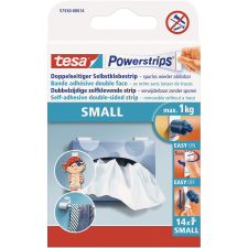 Tesa Powerstrips kétoldalas, nyom nélkül eltávolítható, kis ragasztócsíkok,14 d ragasztószalag és takarófólia
