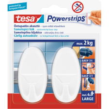 Tesa POWERSTRIPS NAGY, OVÁLIS AKASZTÓ, FEHÉR, 2DB fürdőszoba kiegészítő