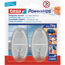 Tesa POWERSTRIPS NAGY, OVÁLIS AKASZTÓ, KRÓM, 2DB fürdőszoba kiegészítő