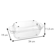 Tescoma GrandCHEF sütőedény fedővel 34 × 19 cm, üveg edény