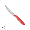 Tescoma PRESTO steak kés, 12 cm, 6 db, piros, 863056.20