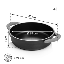 Tescoma SmartCLICK Mély serpenyő ø 28 cm, kétfülű edény