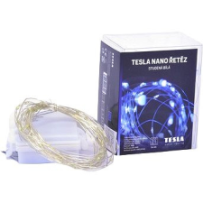 Tesla Lighting Tesla - nano fényfüzér 50LED, 6500K, 5 m + 30 cm-es kábel, 3x AA elem, diőzítő, IP44 karácsonyfa izzósor