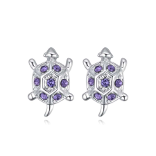 Testudo - lila - Swarovski kristályos fülbevaló fülbevaló