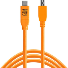 Tether Tools CUC2515-ORG USB kábel 4,6 M USB 2.0 USB C Micro-USB B Narancssárga kábel és adapter