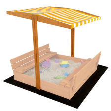  Tető a gyermek fa homokozóhoz Baby Mix 120x120 cm sárga-fehér homokozó