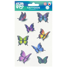 Tetoválás matrica szett, lepkék, pillangók 10x17,5cm, Sticker Boo csillámtetoválás