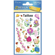  Tetoválás matrica szett, színes virágok 7,5x12cm csillámtetoválás