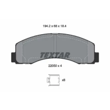 TEXTAR fékbetétkészlet, tárcsafék 2205002 fékbetét