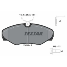 TEXTAR fékbetétkészlet, tárcsafék 2309902 autóalkatrész