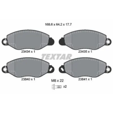 TEXTAR fékbetétkészlet, tárcsafék 2343401 autóalkatrész