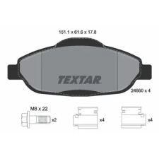 TEXTAR fékbetétkészlet, tárcsafék 2466001 autóalkatrész