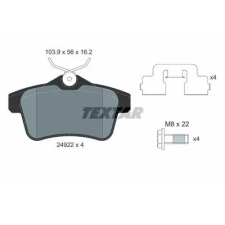 TEXTAR fékbetétkészlet, tárcsafék 2492204 fékbetét