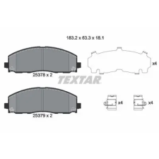 TEXTAR fékbetétkészlet, tárcsafék 2537801 autóalkatrész