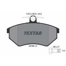 TEXTAR fékbetétkészlet, tárcsafék TEXTAR 2016801 autóalkatrész