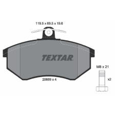 TEXTAR fékbetétkészlet, tárcsafék TEXTAR 2066921 autóalkatrész
