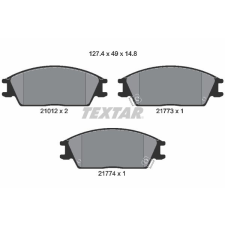 TEXTAR fékbetétkészlet, tárcsafék TEXTAR 2101202 autóalkatrész