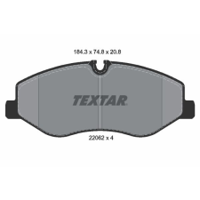 TEXTAR fékbetétkészlet, tárcsafék TEXTAR 2206201 autóalkatrész