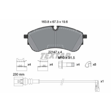 TEXTAR fékbetétkészlet, tárcsafék TEXTAR 2214703 autóalkatrész