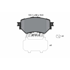 TEXTAR fékbetétkészlet, tárcsafék TEXTAR 2215401 autóalkatrész