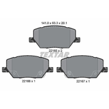 TEXTAR fékbetétkészlet, tárcsafék TEXTAR 2216501 autóalkatrész