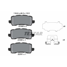TEXTAR fékbetétkészlet, tárcsafék TEXTAR 2238901 autóalkatrész