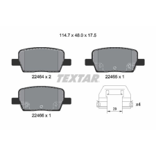 TEXTAR fékbetétkészlet, tárcsafék TEXTAR 2246401 autóalkatrész