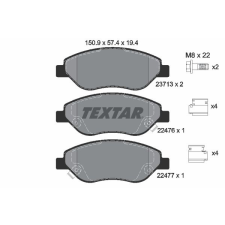 TEXTAR fékbetétkészlet, tárcsafék TEXTAR 2247601 autóalkatrész