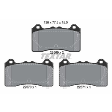 TEXTAR fékbetétkészlet, tárcsafék TEXTAR 2256901 autóalkatrész