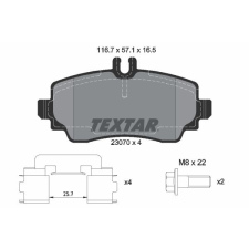 TEXTAR fékbetétkészlet, tárcsafék TEXTAR 2307004 autóalkatrész
