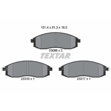 TEXTAR fékbetétkészlet, tárcsafék TEXTAR 2308602 autóalkatrész