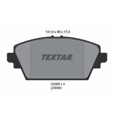 TEXTAR fékbetétkészlet, tárcsafék TEXTAR 2309501 autóalkatrész