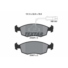 TEXTAR fékbetétkészlet, tárcsafék TEXTAR 2322702 autóalkatrész