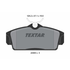 TEXTAR fékbetétkészlet, tárcsafék TEXTAR 2346302 autóalkatrész