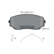 TEXTAR fékbetétkészlet, tárcsafék TEXTAR 2351505 autóalkatrész