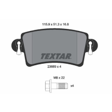 TEXTAR fékbetétkészlet, tárcsafék TEXTAR 2366901 autóalkatrész