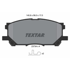 TEXTAR fékbetétkészlet, tárcsafék TEXTAR 2373401 autóalkatrész
