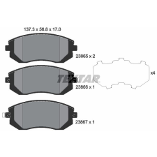 TEXTAR fékbetétkészlet, tárcsafék TEXTAR 2386501 autóalkatrész
