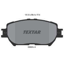TEXTAR fékbetétkészlet, tárcsafék TEXTAR 2392801 autóalkatrész
