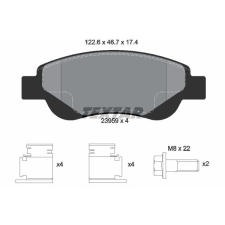 TEXTAR fékbetétkészlet, tárcsafék TEXTAR 2395901 autóalkatrész