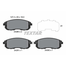 TEXTAR fékbetétkészlet, tárcsafék TEXTAR 2428001 autóalkatrész