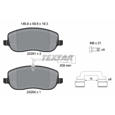 TEXTAR fékbetétkészlet, tárcsafék TEXTAR 2429401 autóalkatrész