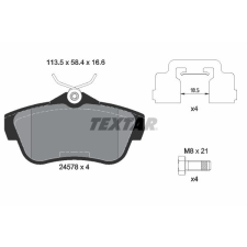 TEXTAR fékbetétkészlet, tárcsafék TEXTAR 2457801 autóalkatrész